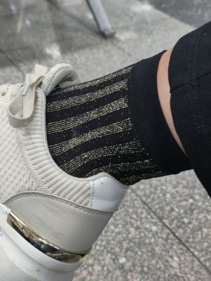 Glittersokjes Elara 40 Den – Italiaanse Glitter Sokjes van Lores