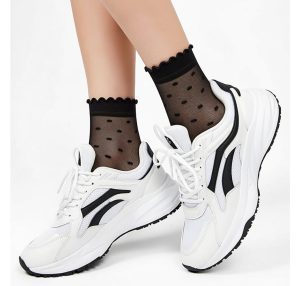 Sokjes Trattini 30 Den – Mesh Sokken met Stippen & Naad | Lores