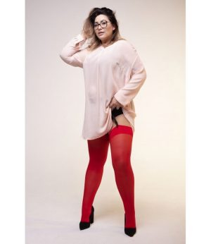 rode jarrtelkousen-in plus size