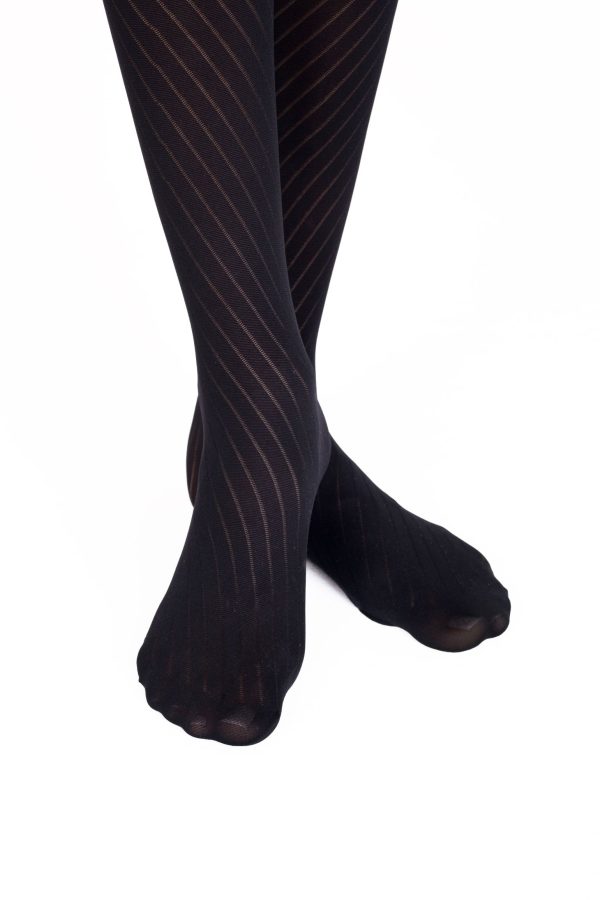 Panty-juliet-zwarte damespanty met spiraalpatroon - detail voeten