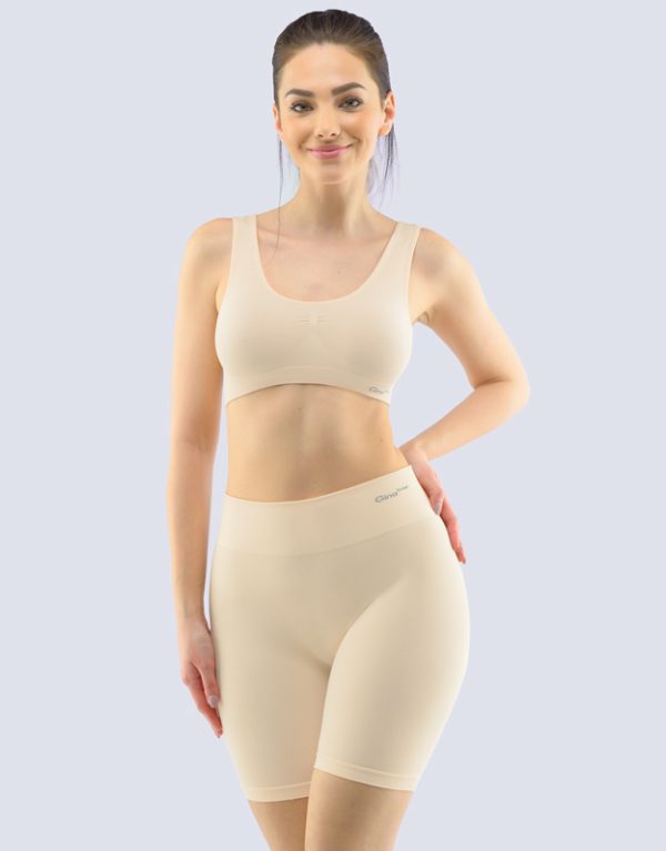 GINA bamboe boxershort met lange pijpjes in nude voor dames