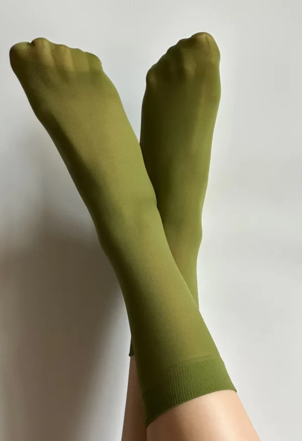 Katrin 40 den sokken - groene-sokken - Basilico groen -