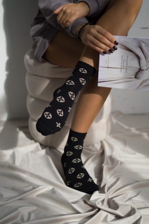 LuVi damessokken met trendy print en hoog katoencomfort