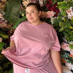 Roze Pyjamaset voor dames korte broek grote maat
