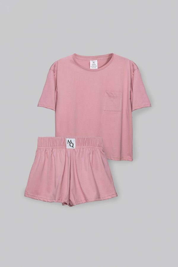 Roze Pyjamaset voor dames korte broek grote maat