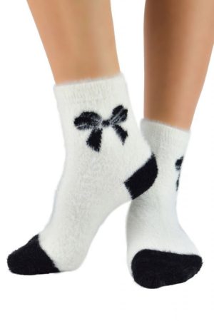 Fluffy damessokken met strik- warme sokken voor de winter