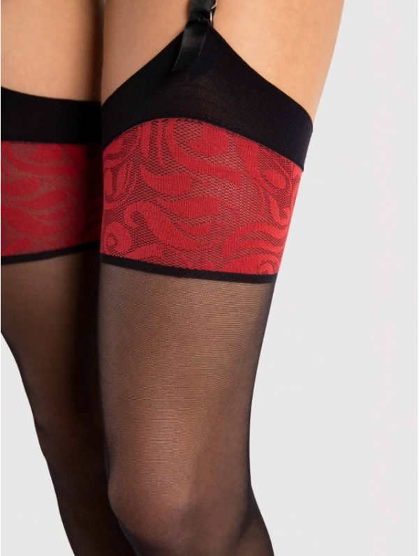 vintage naadkousen zwart-rood