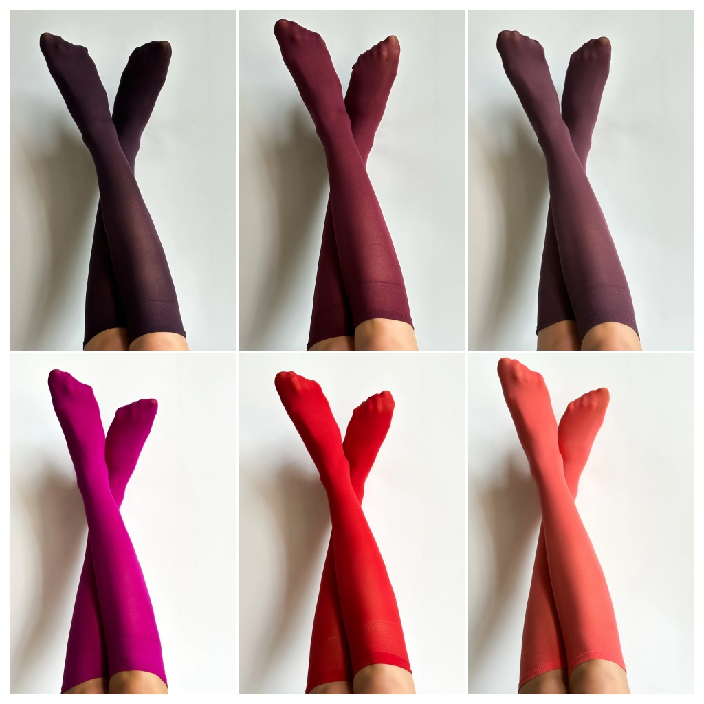 Kniekousen in rode tinten