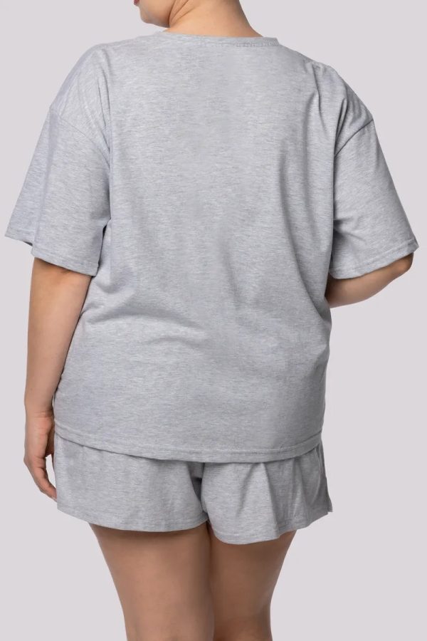 Grijs PURE COTTON PAJAMAS PLUS SIZE