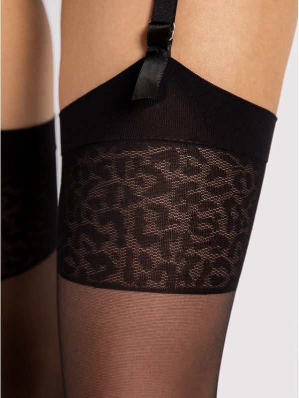 FIORE Antera 20 Den Jarretelkousen – Sensueel met een speelse leopard twist