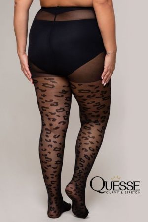 QUESSE Leopardo 30 Den – Plus Size - Luipaardprint