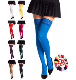 Stay-up kousen Silvia met boord in kant - 40 Den